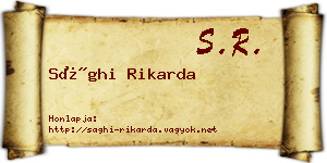 Sághi Rikarda névjegykártya