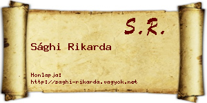 Sághi Rikarda névjegykártya